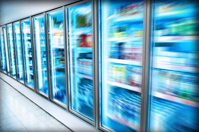 row of fridges